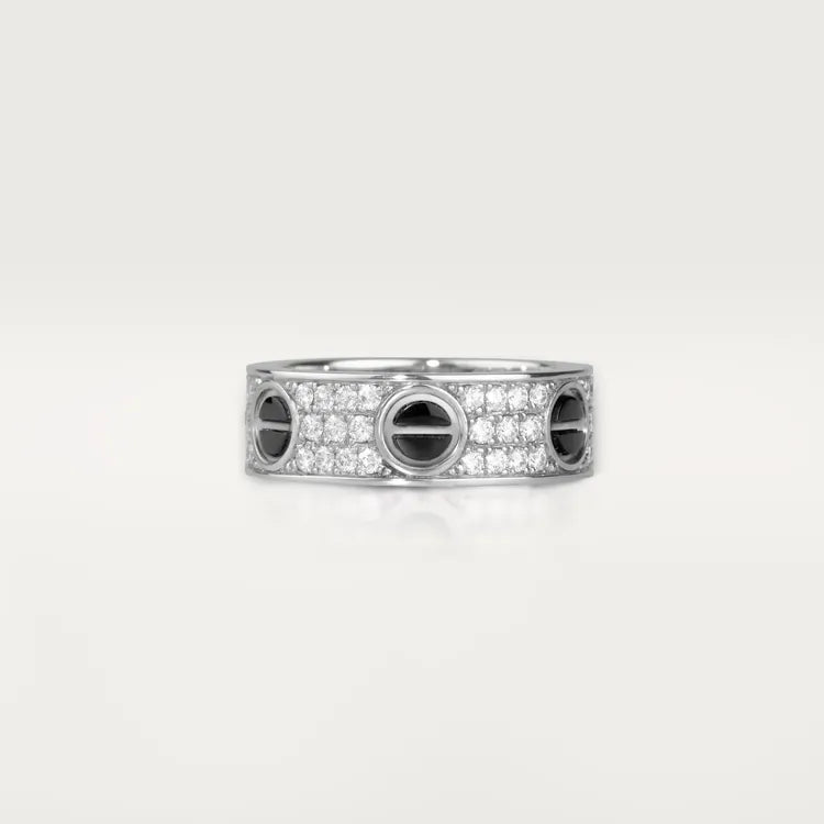 Ceramic Diamond-Paved Ring C401
