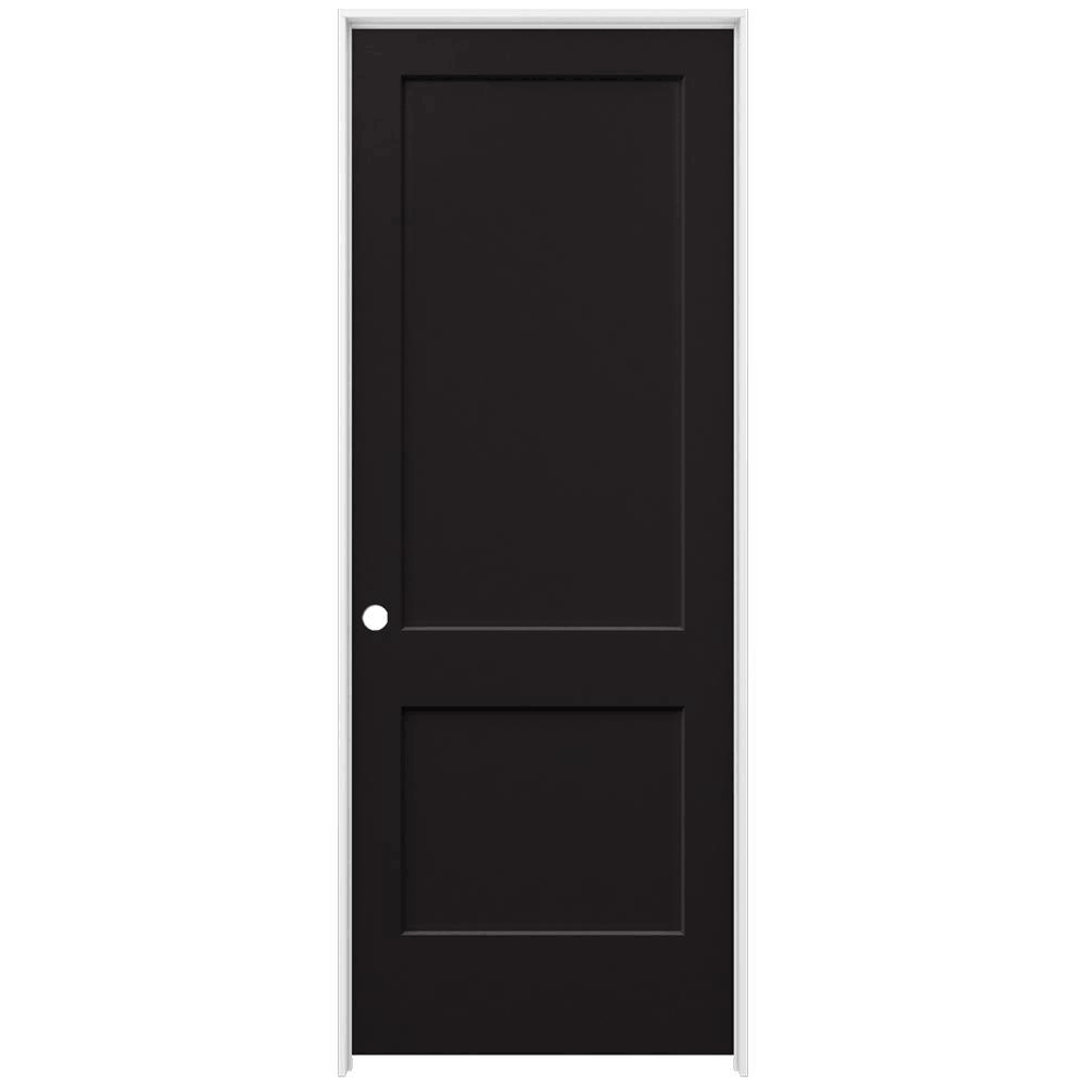 36 in. x 96 in. Black Painted Right-Hand Smooth Solid Core Molded Composite MDF Single Prehung Interior Door L9064