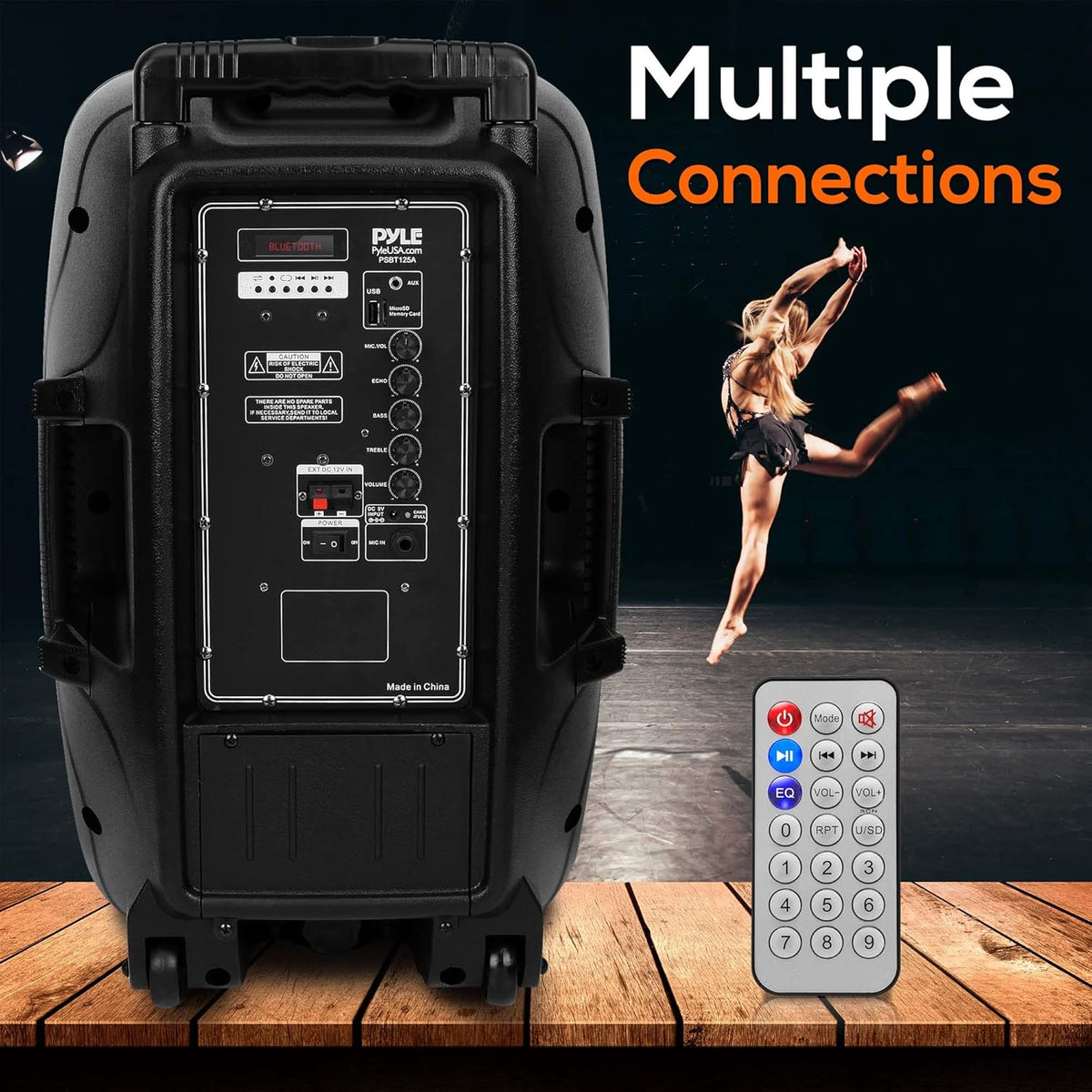 1200W Portable Bluetooth PA Speaker with UHF Wireless Microphone U69959