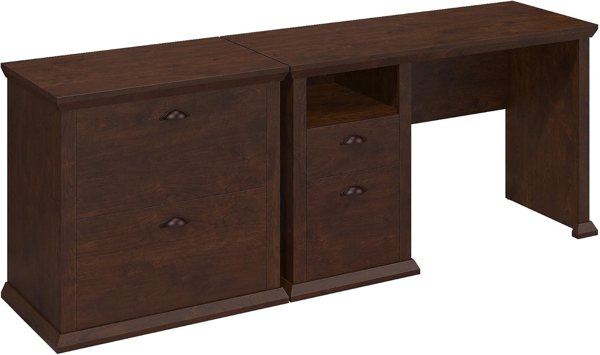 Antique Cherry 50W Desk with 5 Shelf Bookcase A14869
