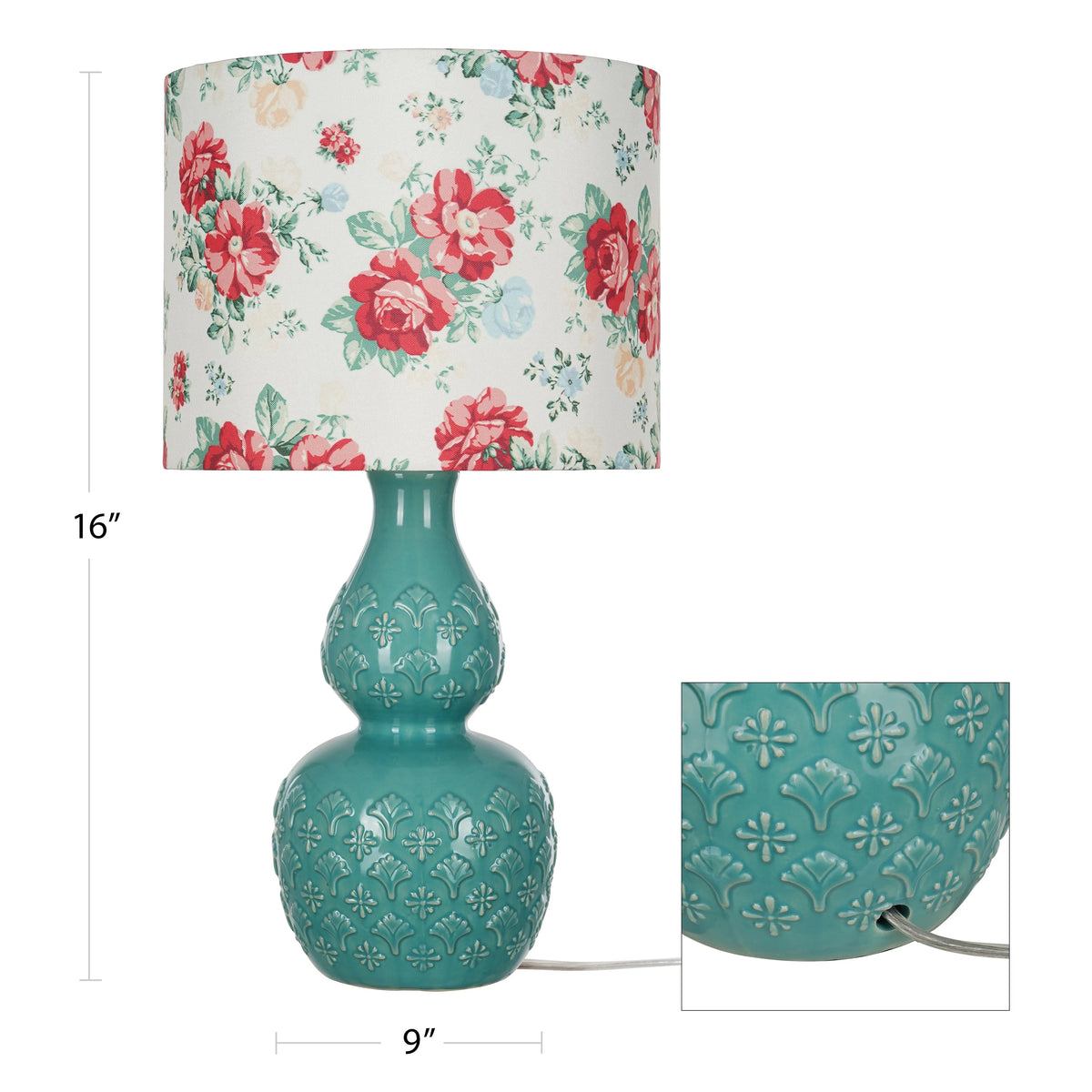Vintage Floral Table Lamp N401