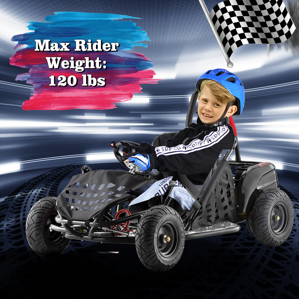 Electric Go Kart for Kids, 1000W 48V, Max Speed 20Mph Z954457
