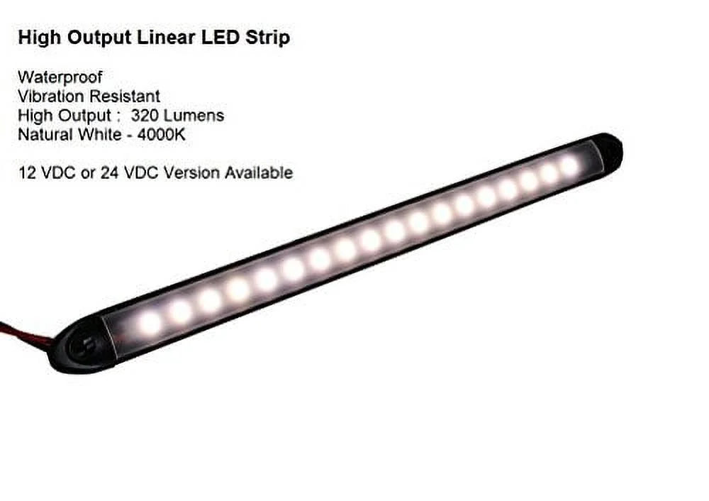 Waterproof 12" LED Bar Light, 12VDC, 320 Lumen Q9885