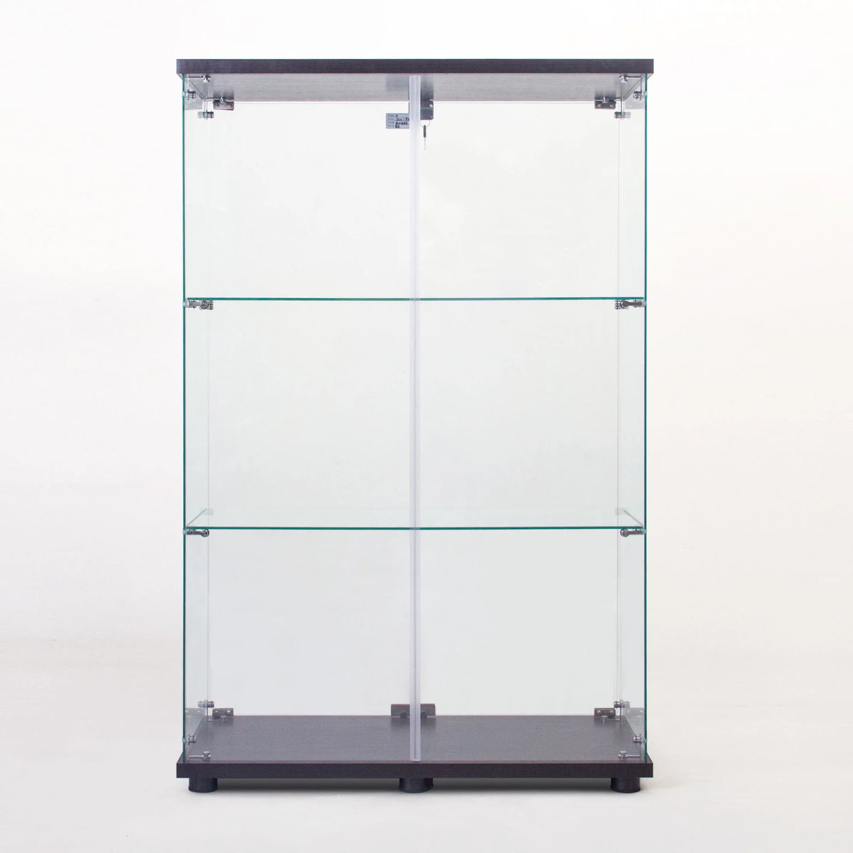 Black 3 Shelf Glass Display Cabinet P7196