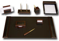 Walnut Leather 8-Piece Desk Set P728