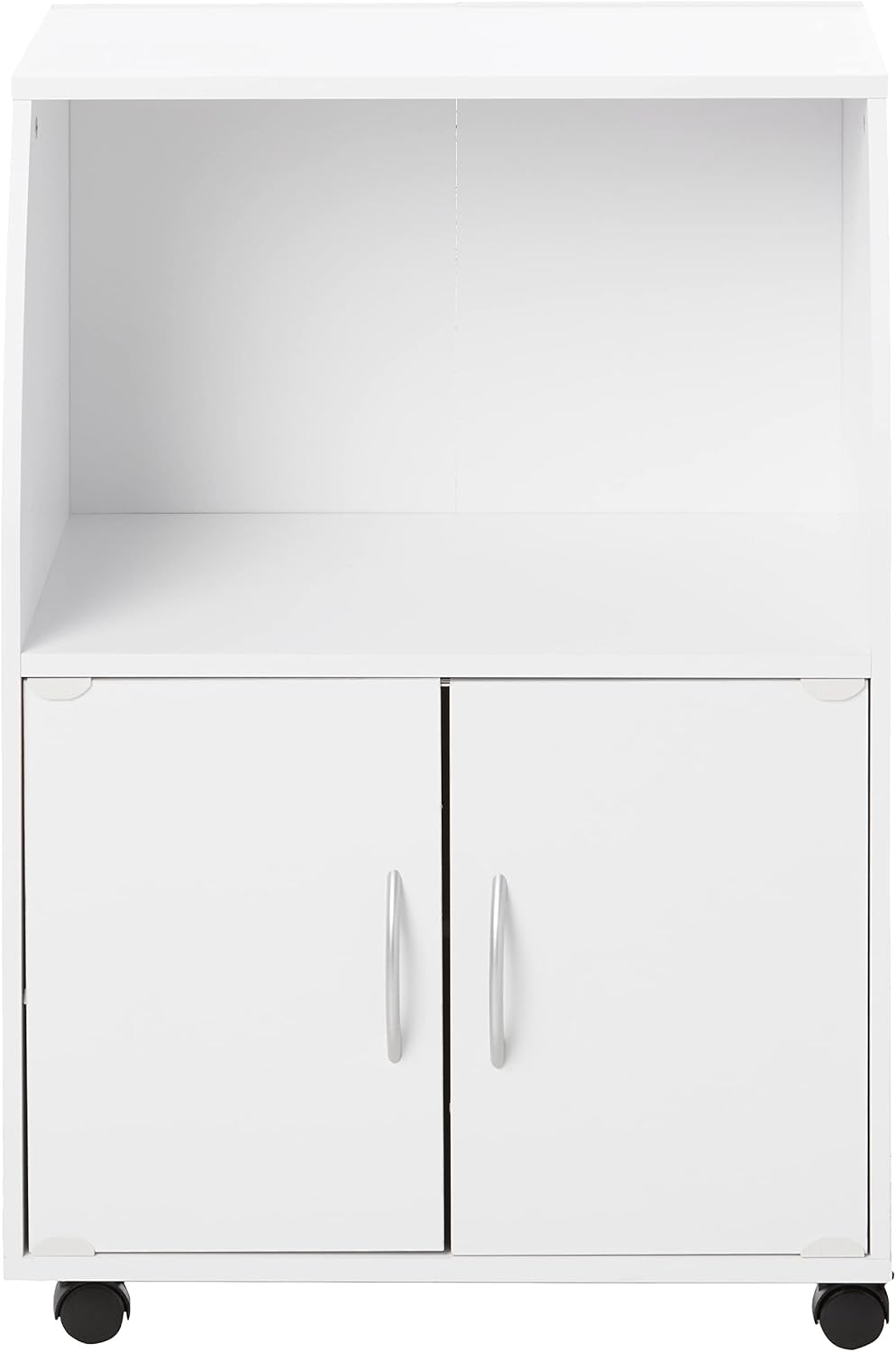 White Beech Microwave Cart with Two Doors and Shelf M27215