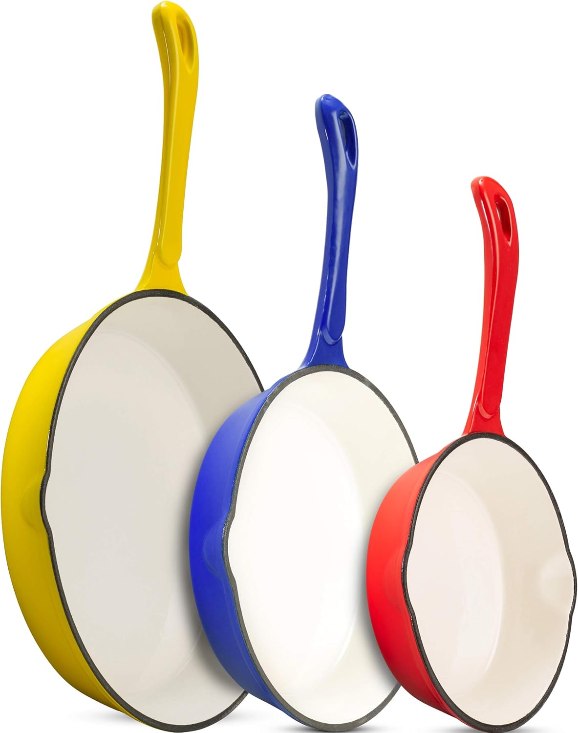 Enameled Cast Iron Skillet Set of 3 B9121