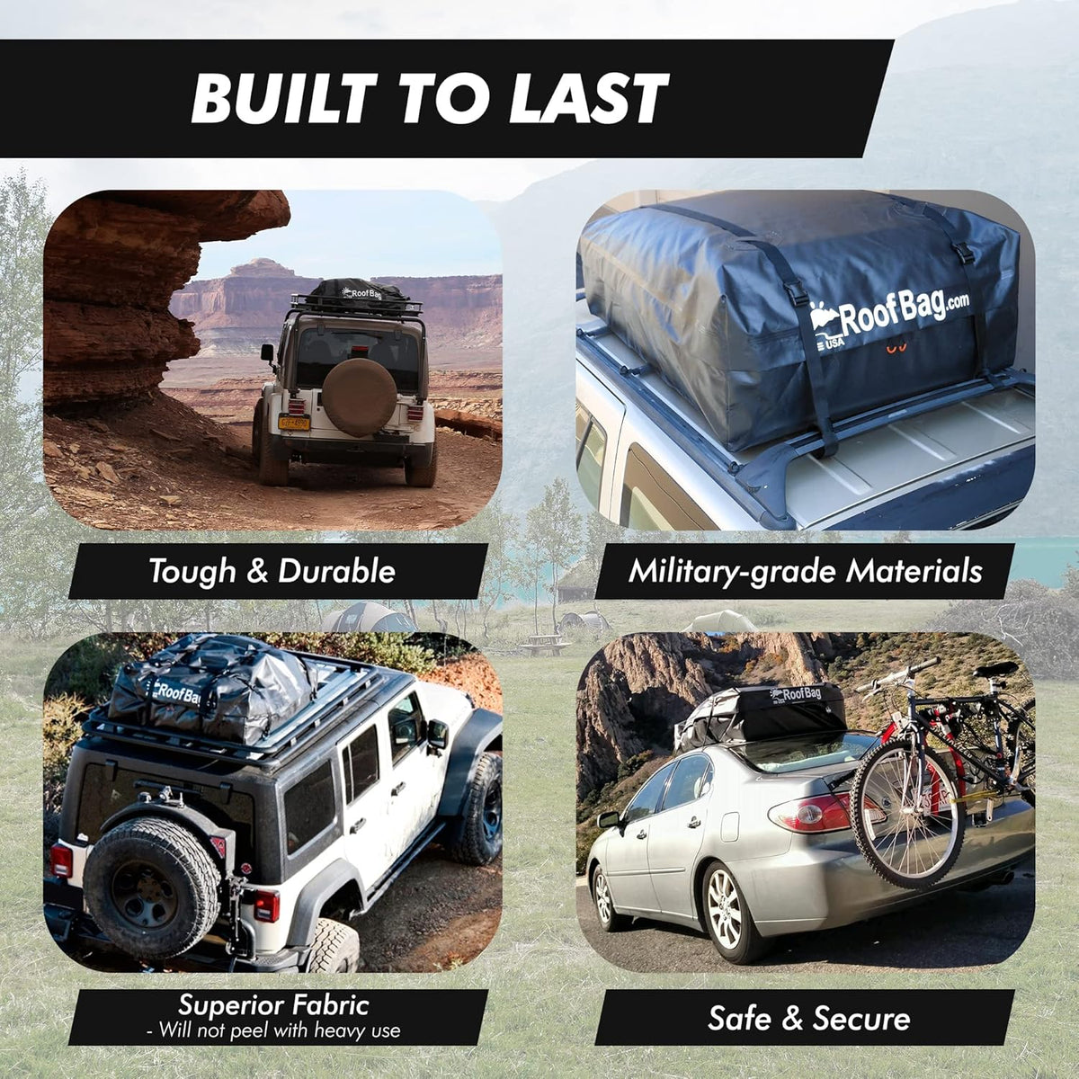 Waterproof Rooftop Cargo Bag with Straps and Storage Bag H12856