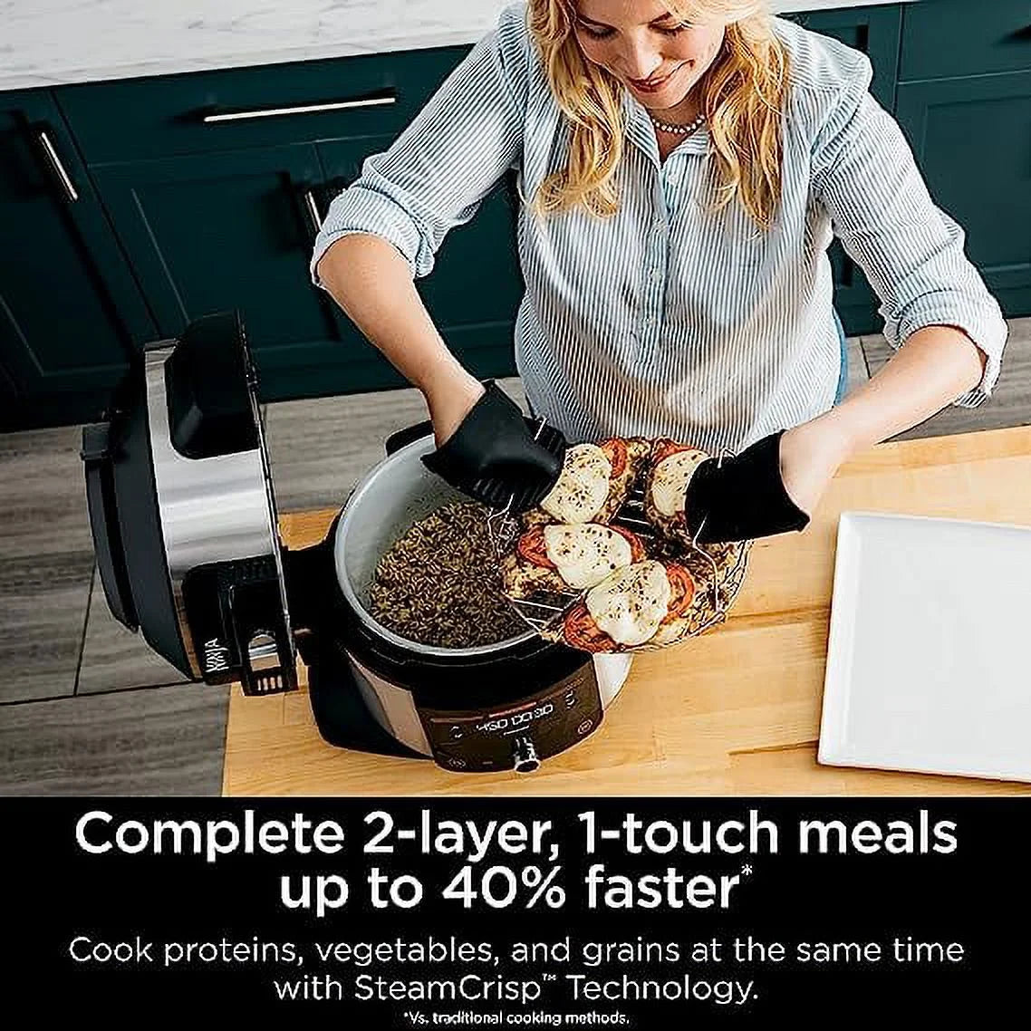 Open Box 14-in-1 6.5 QT Pressure Cooker Steam Fryer Smart Lid N8976