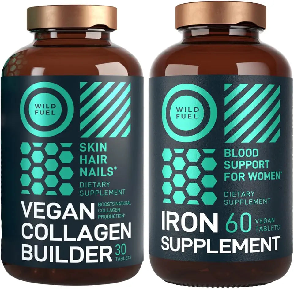Vegan Collagen Builder Tablets and Iron Supplement with Folic Acid L395606