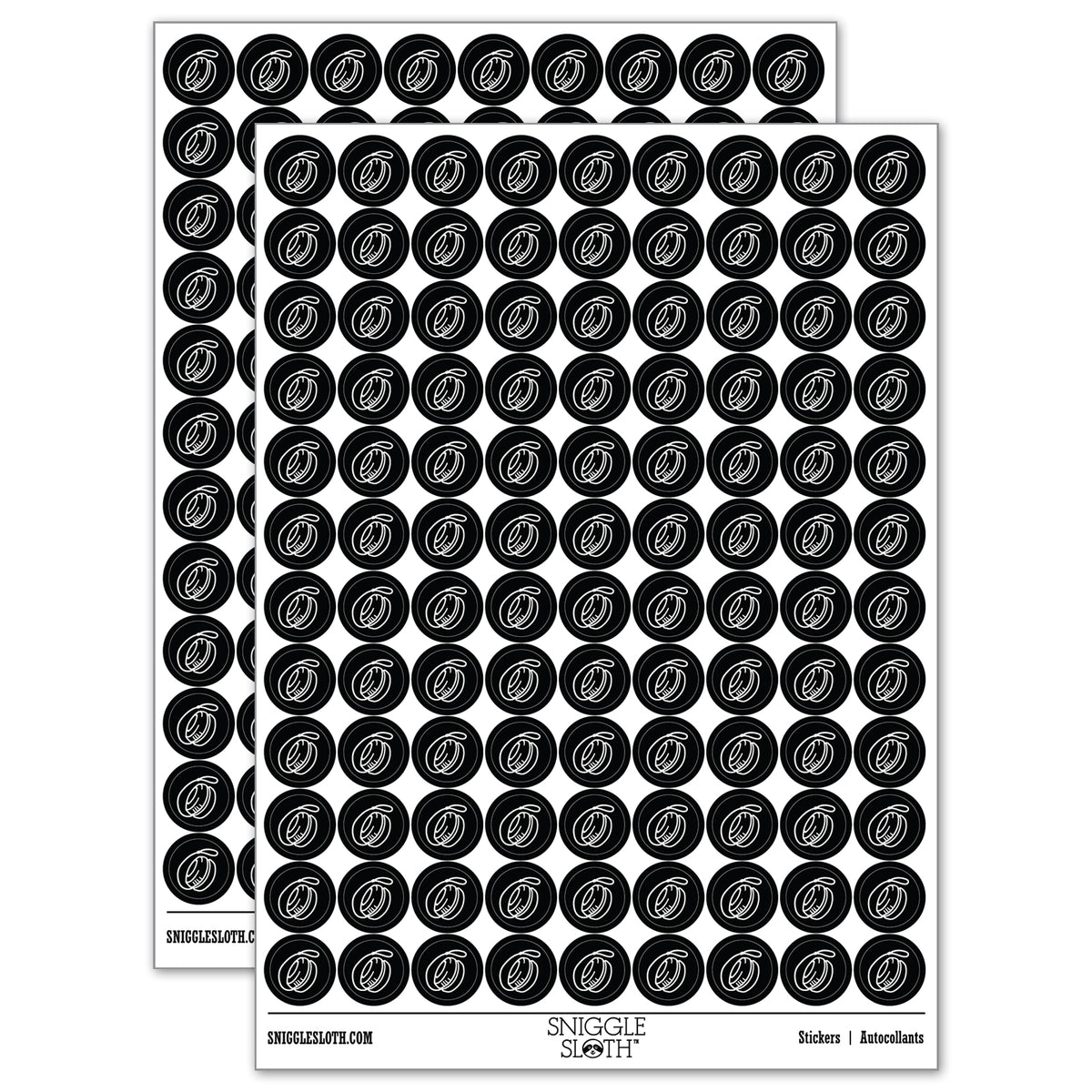 Round Sticker Set - Black - Gloss Finish - 0.50" Size F81067