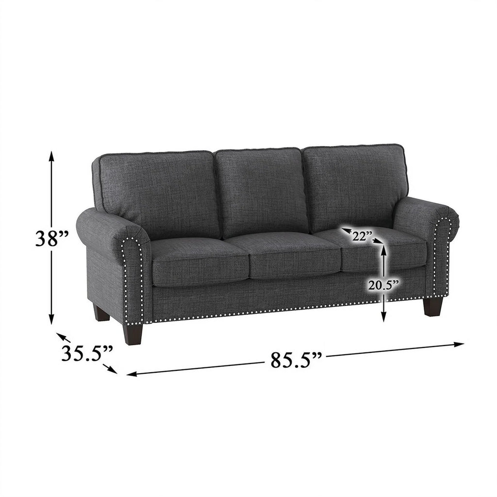 Dark Gray Microfiber Sofa A648466