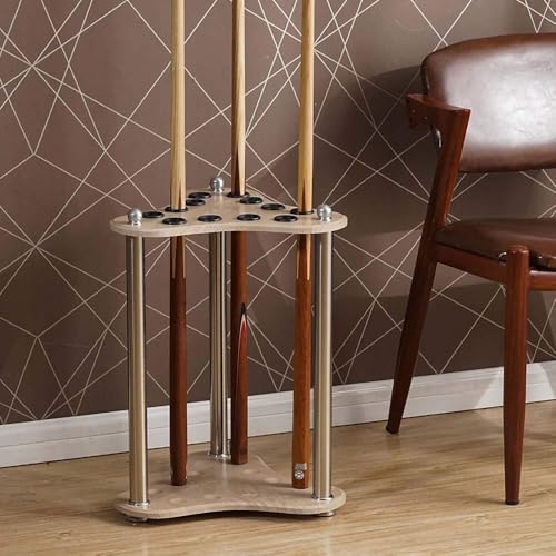 Wooden Billiard Cue Rack Stand Holds 12 Cues 40x56cm Gray N6739