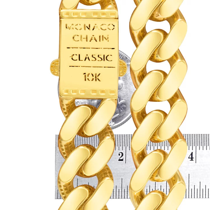 10k Yellow Gold 17mm Cuban Link Chain Necklace T80880