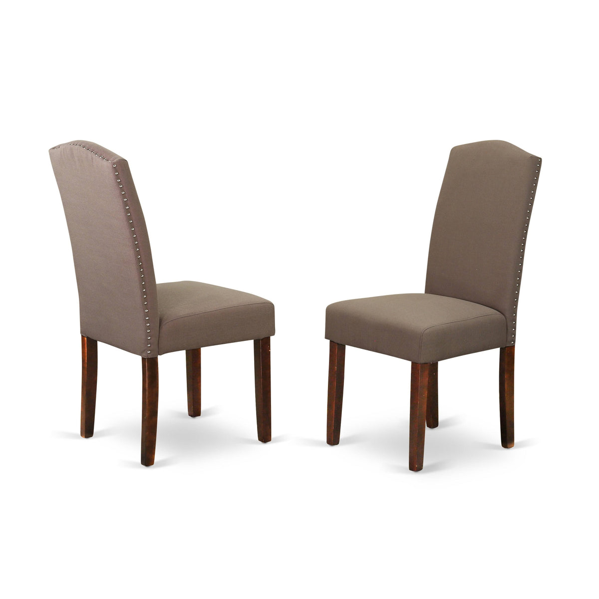 Linen Fabric Chair Set of 2 with Oak Leg K62773