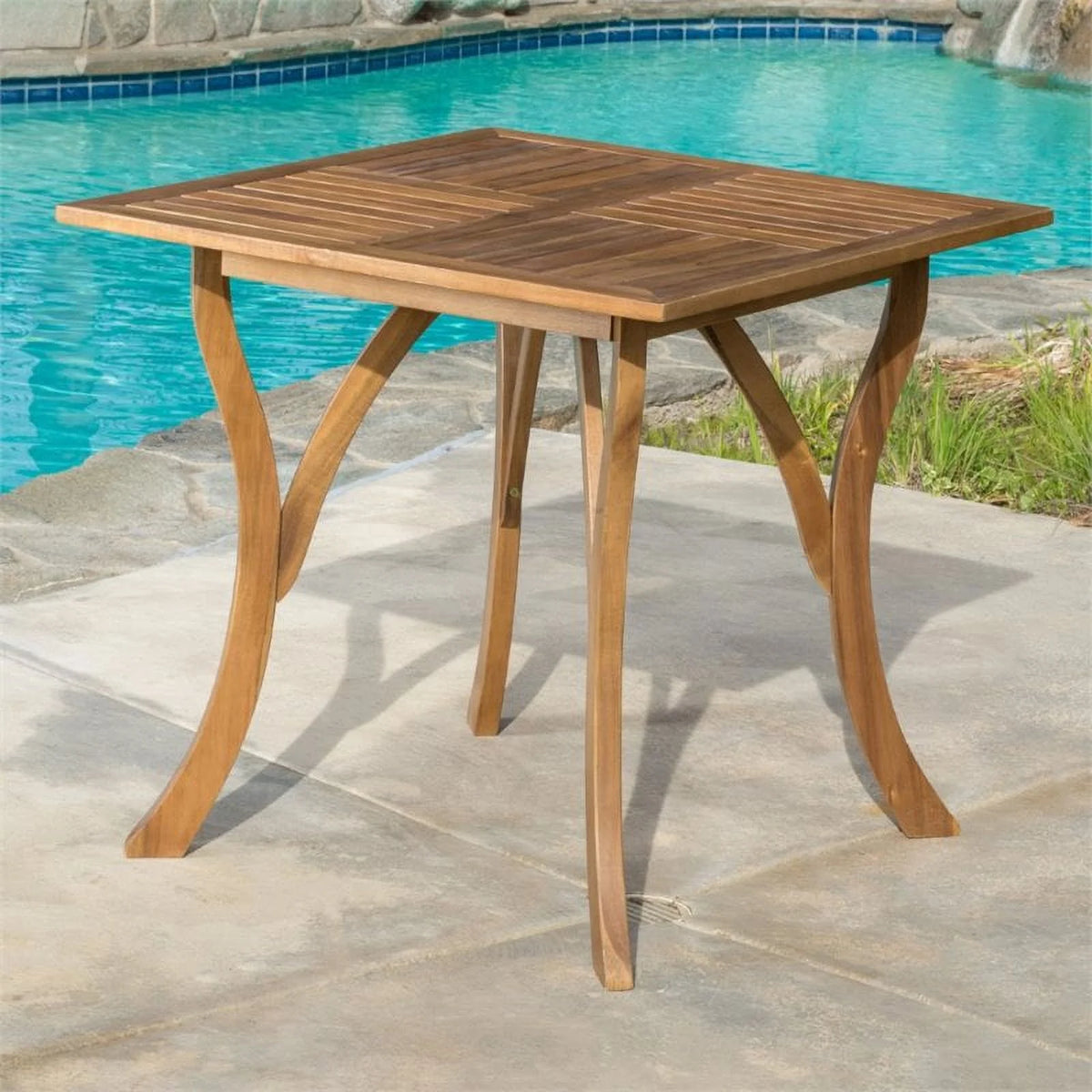 31.5" Square Wooden Patio Dining Table D9372