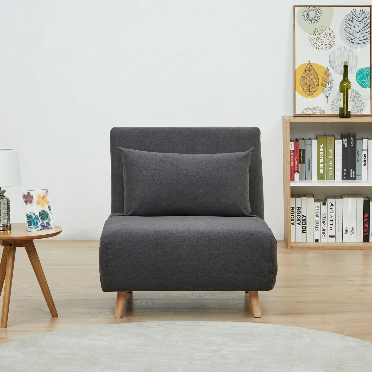 Dark Gray Futon Chair Set of 2 K283