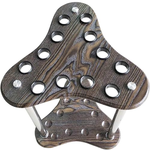 Wooden Billiard Cue Rack Stand Holds 12 Cues 40x56cm Gray N6739