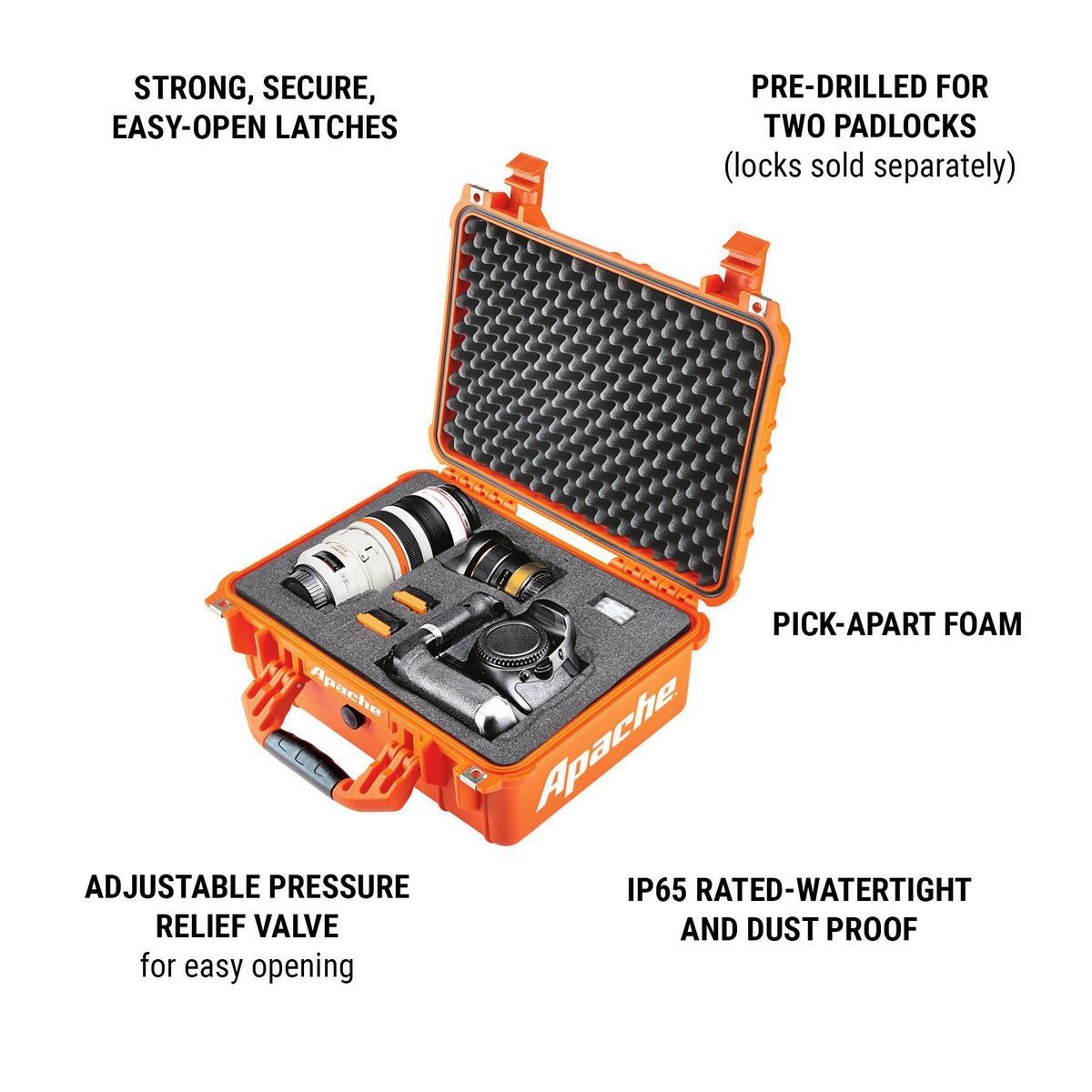 Orange Large Weatherproof Protective Case E1455