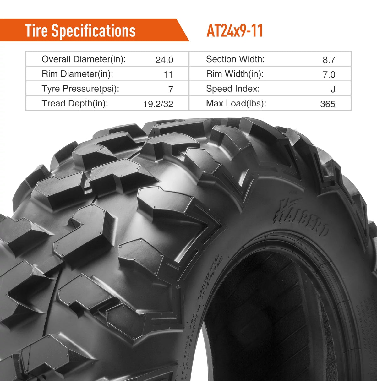 24x9-11 ATV UTV Tires 6PLY All Terrain Tubeless W567