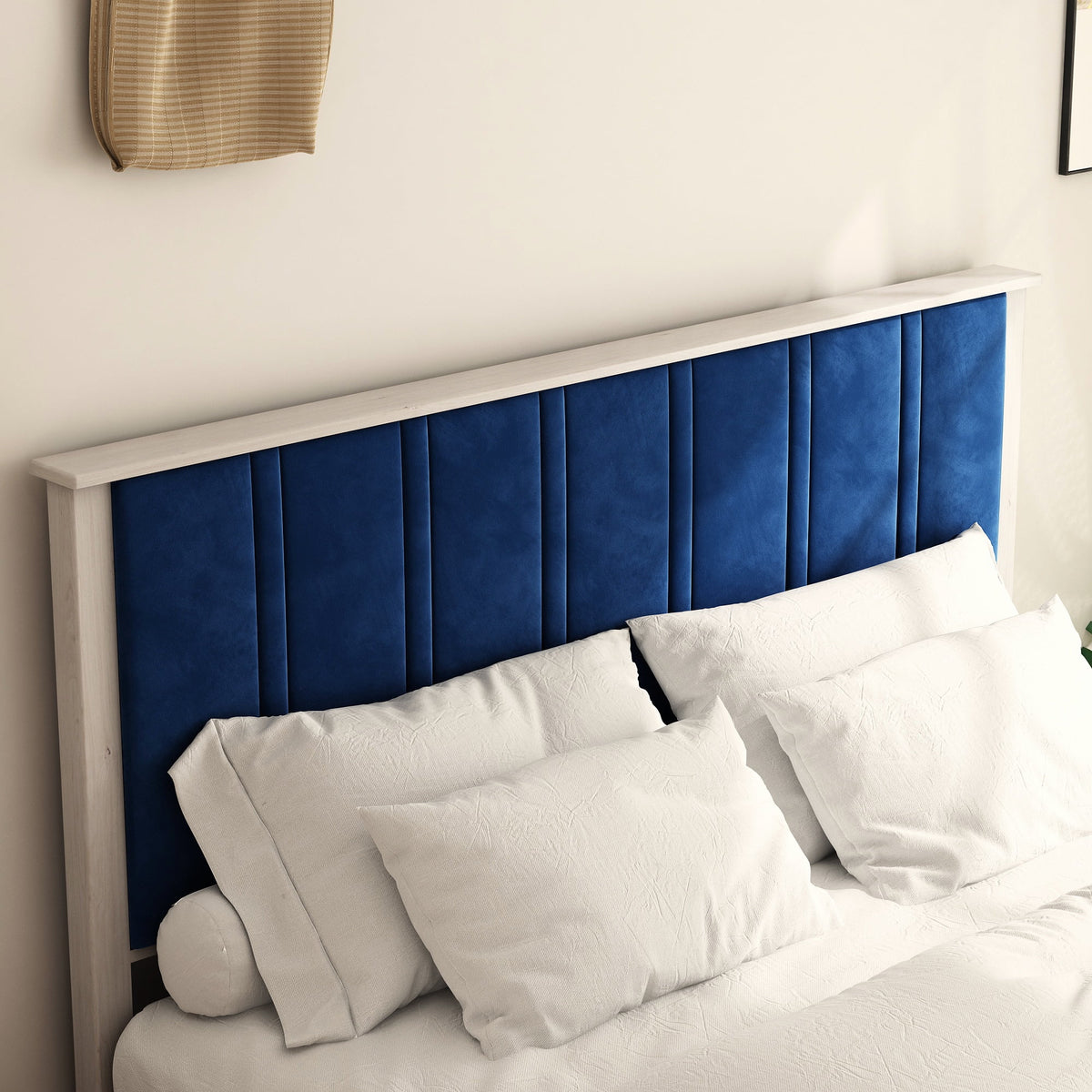 King Wood Bed Frame with Headboard G559435