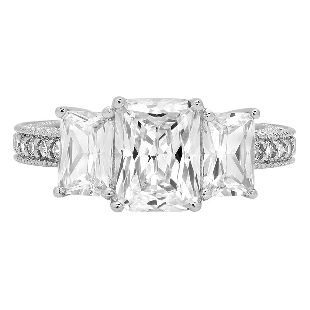 18K White Gold Three-Stone Engagement Ring Z153890