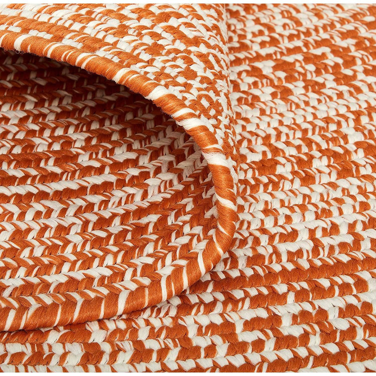 Rusted Orange Round Tweed Rug F363