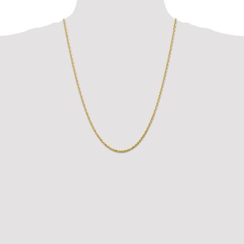 14kt Yellow Gold 2.25mm Diamond Cut Rope Chain 24 inch Lobster Clasp N253