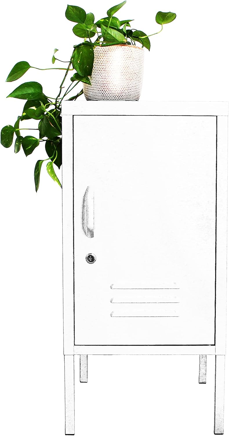 Navy Metal Locker End Table T420657