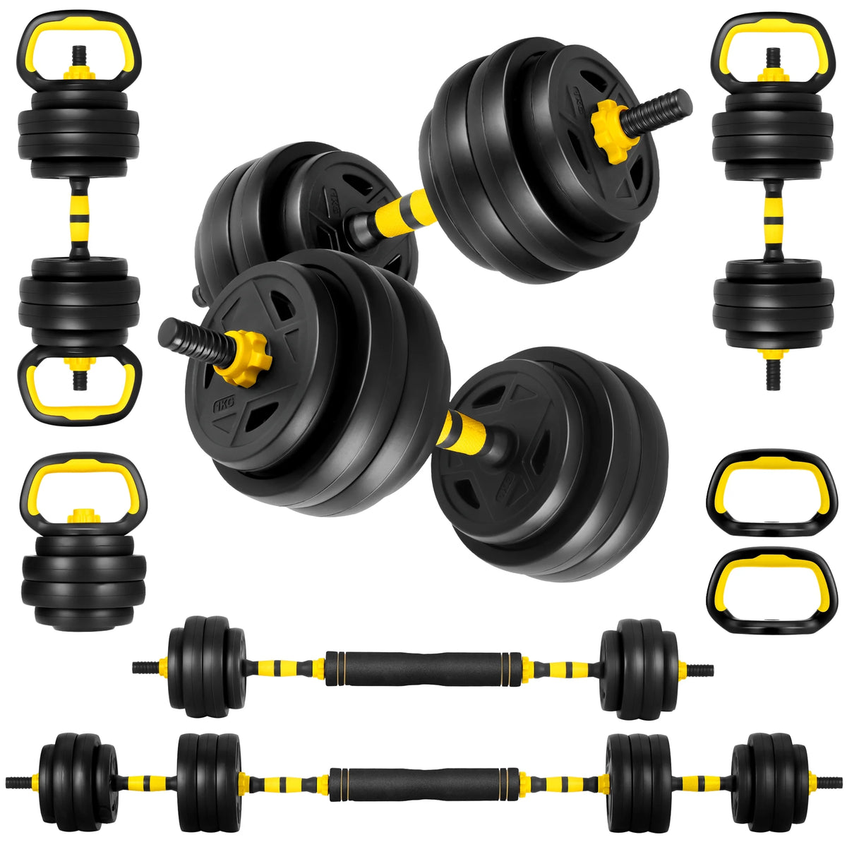 66 Lbs Adjustable Dumbbell Barbell Set U126779