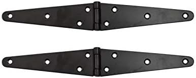 6" Black Antique Iron Double Strap Hinge, Pack of 2 D777
