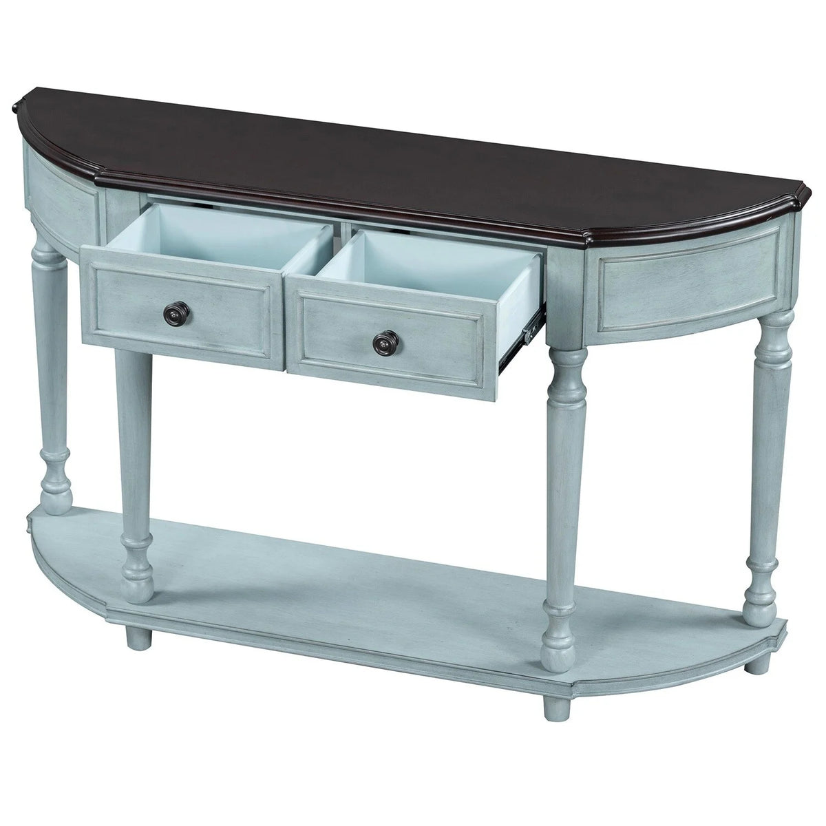 Circular Curved Console Table with Two Drawers P1786