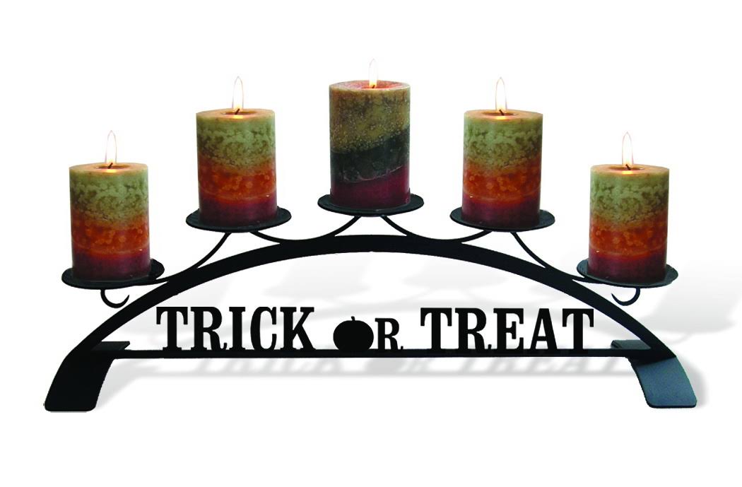 Wrought Iron Table Top Pillar Candle Holder V4528