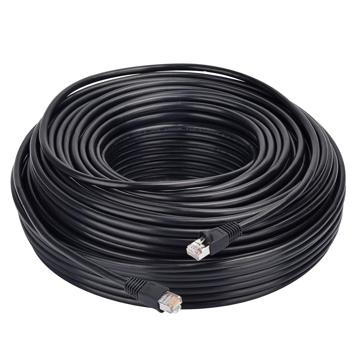 Outdoor Shielded Cat5e Ethernet Cable 200ft RJ45 Connector J612966