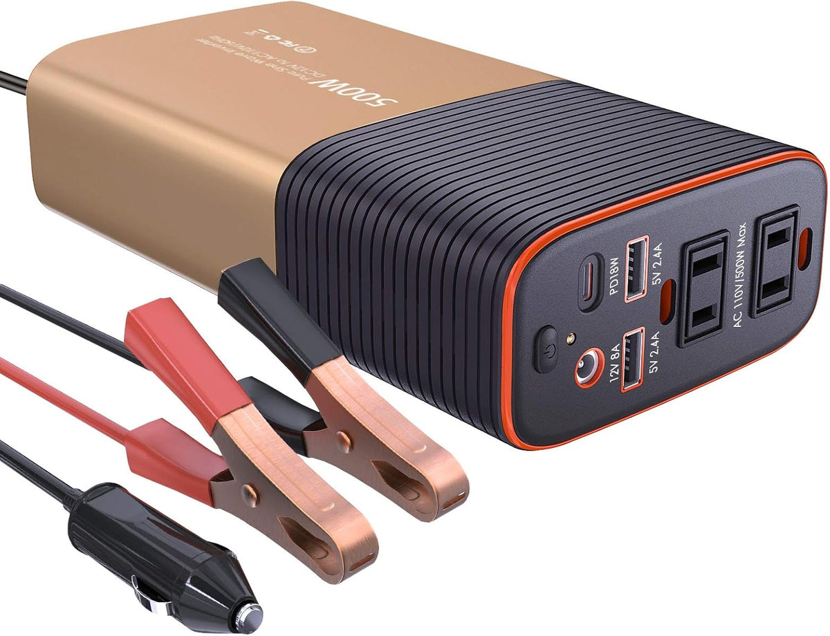 500W Pure Sine Wave Car Power Inverter DC 12V to 110V AC X488371