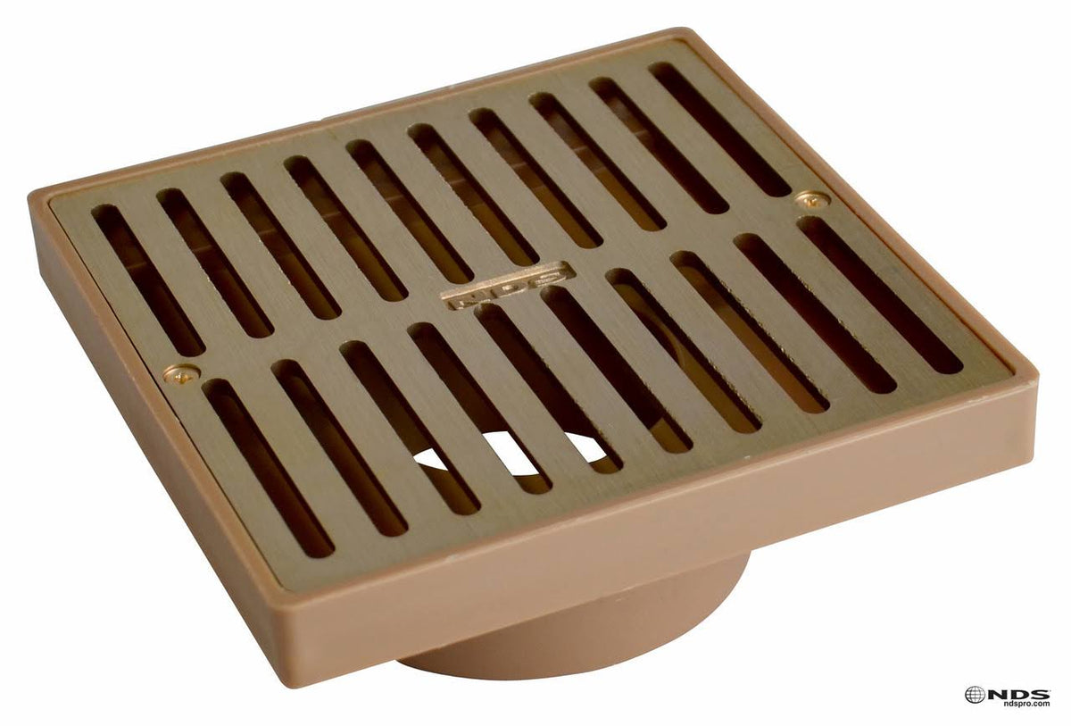 6x22 Square Satin Brass Grate with Styrene Adaptor R608841