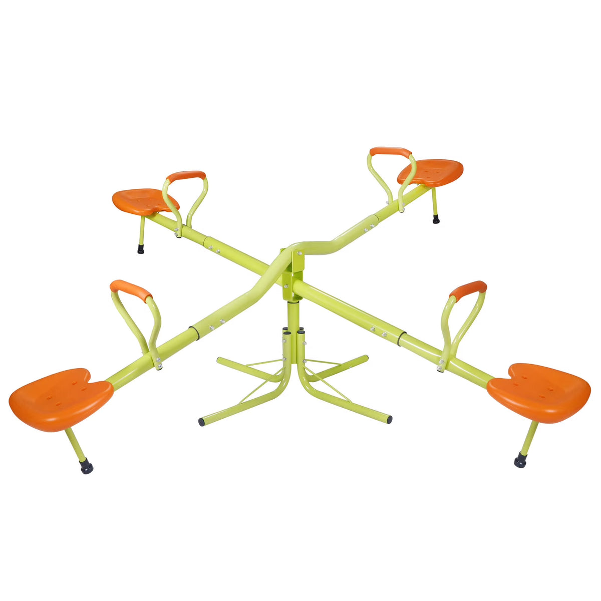 Heavy-Duty Seesaw 360 Degree Spinning with Handle Outdoor for 2-4 Kids X717