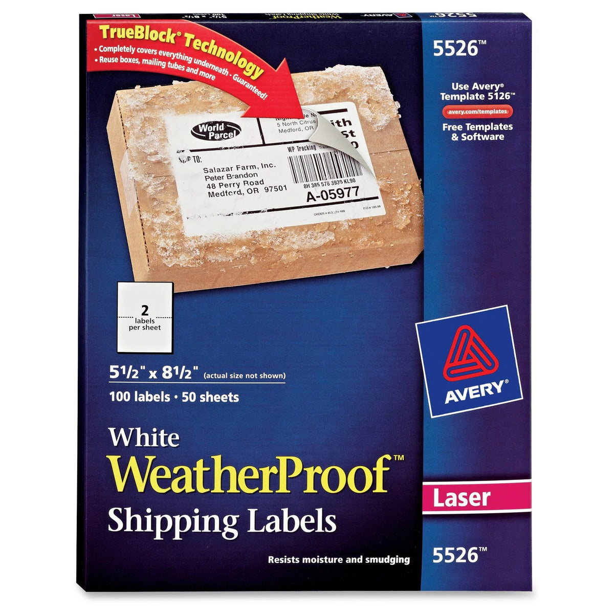 White Shipping Labels, Pack of 100 L889