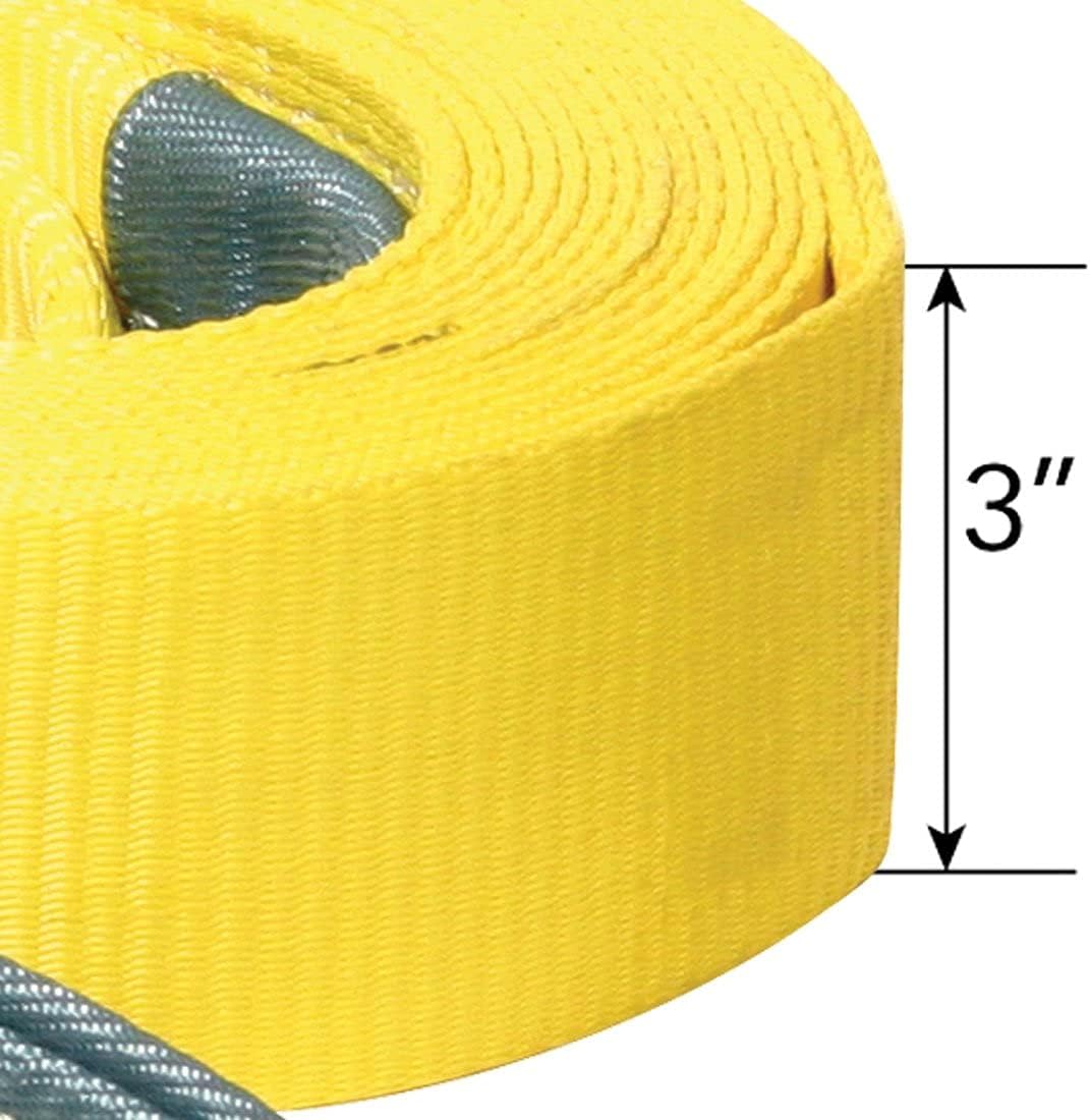 Tow Strap with Reinforced Eyes, 3 Inch x 20 Foot, 7,500 Pound Towing Capacity, Pack of 2 C840061
