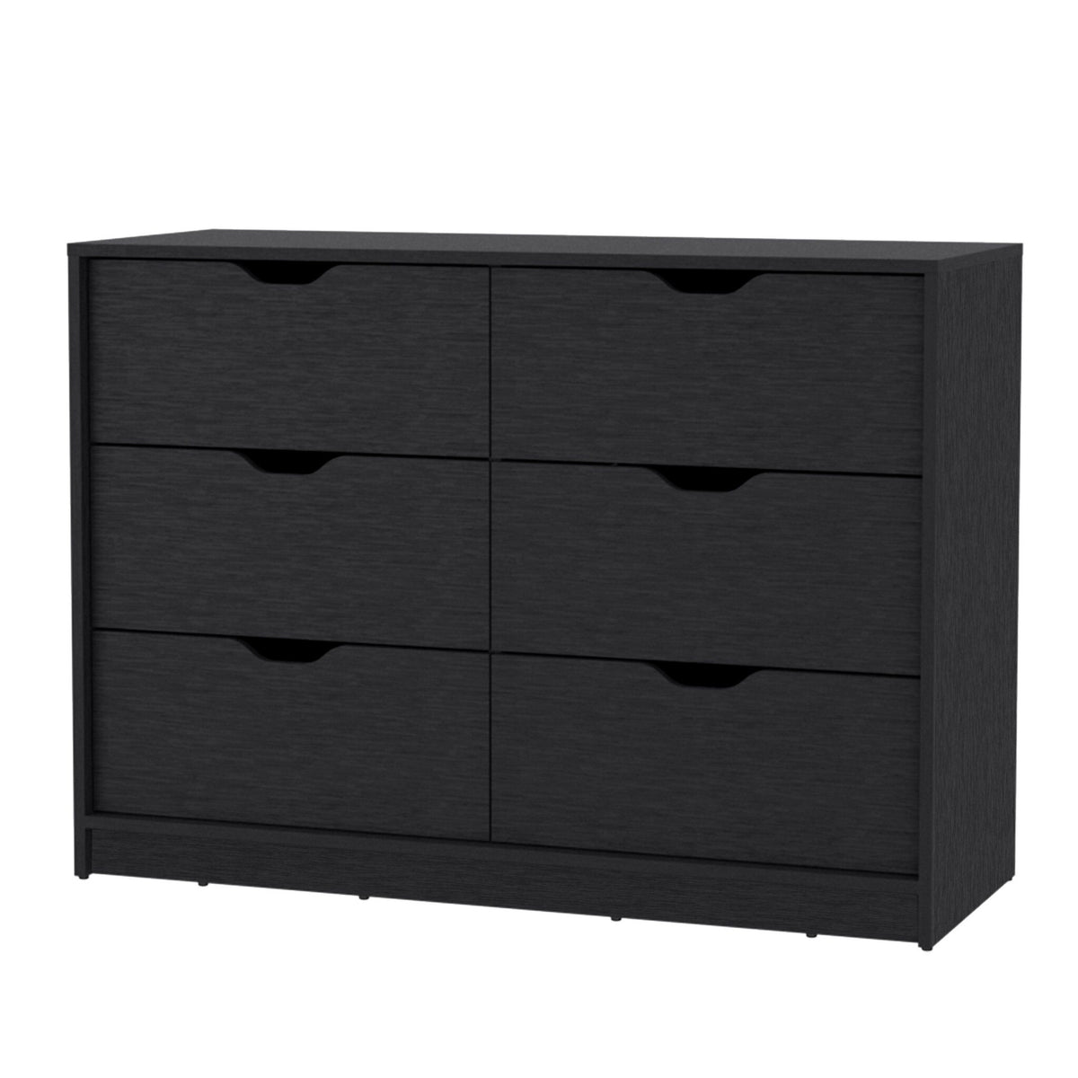 Black Manufactured Wood Six Drawer Dresser M126