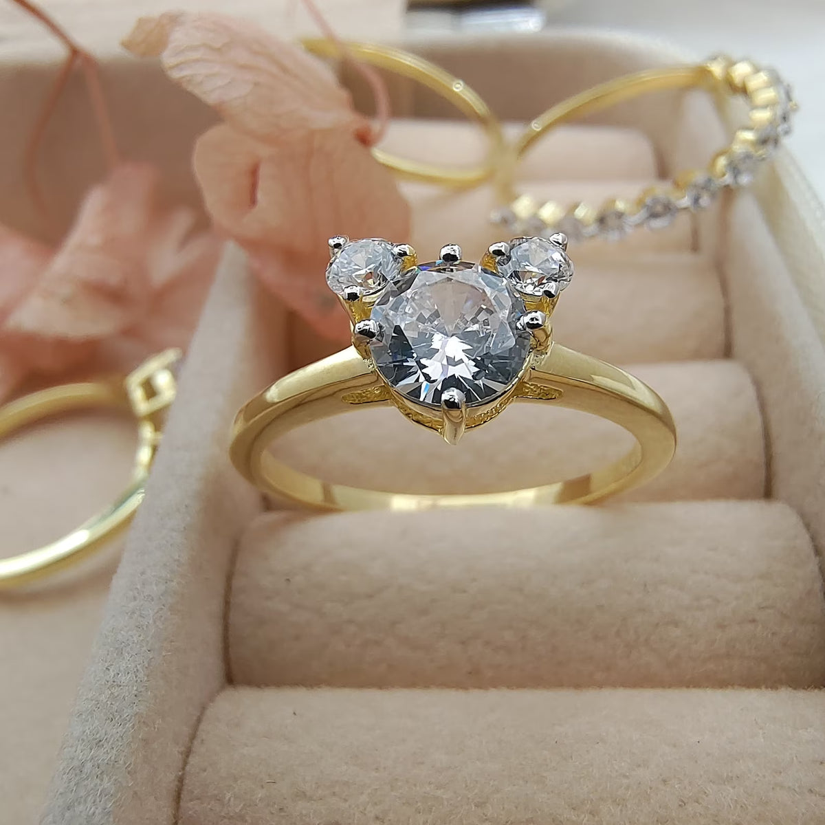 Three Stone Sterling Silver Ring X986587