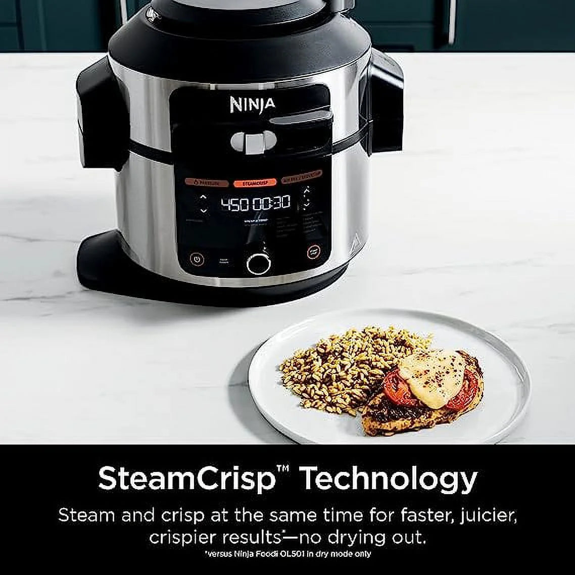 Open Box 14-in-1 6.5 QT Pressure Cooker Steam Fryer Smart Lid N8976