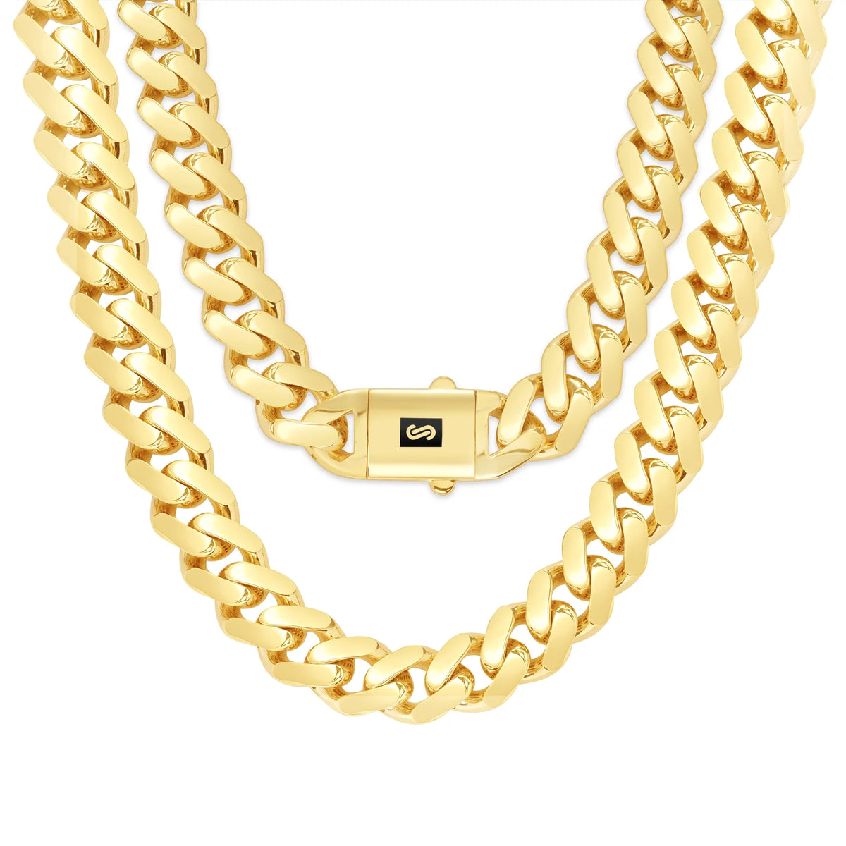 10k Yellow Gold 17mm Cuban Link Chain Necklace T80880