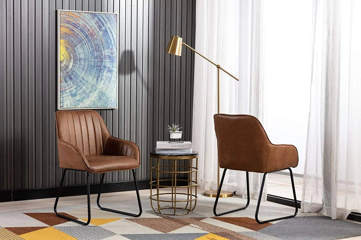Synthetic Leather Upholstered Dining Chairs Set of 2 S390939