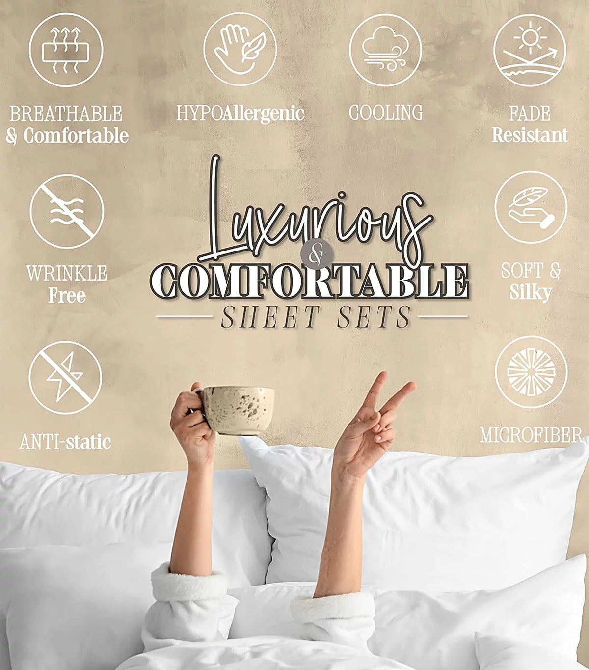 1800 Series Deep Pocket 6pc Bed Sheet Set Q5560
