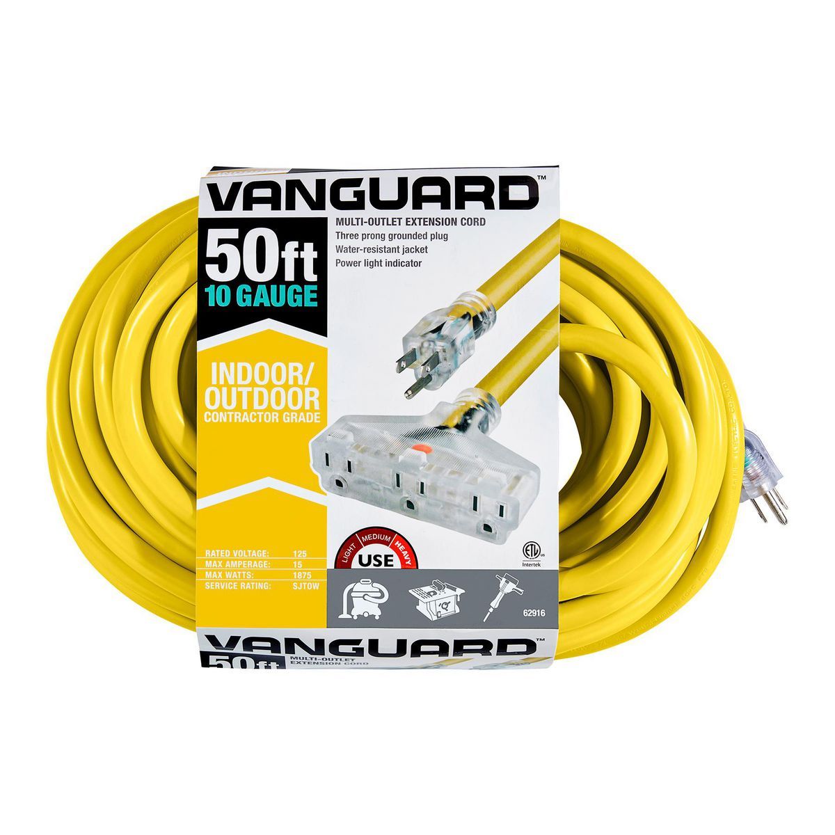 50 ft. 10/3 Gauge Triple-Tap Extension Cord D94177