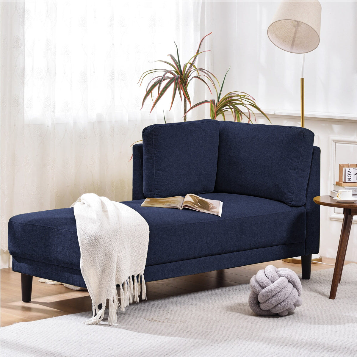 Grey Upholstered Corner Lounge Chair Q4479